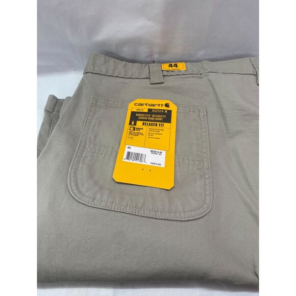 NWT Carhartt Men's Rugged Flex Work Shorts Tan Size 44 With Cell Phone Pocket - Picture 7 of 11